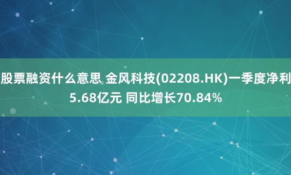 股票融资什么意思 金风科技(02208.HK)一季度净利5.68亿元 同比增长70.84%
